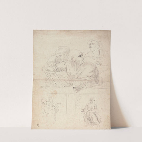 Sheet of Figure Studies from Raphael’s Disputation. by Sir Joshua Reynolds