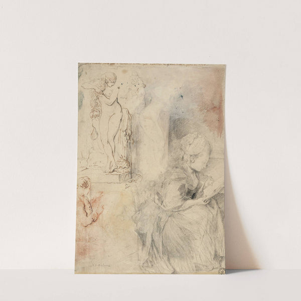 Sheet of Studies (late 1760–1779) by Gabriel de Saint-Aubin