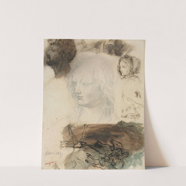 Sheet of Studies and Sketches (1858) by Edgar Degas
