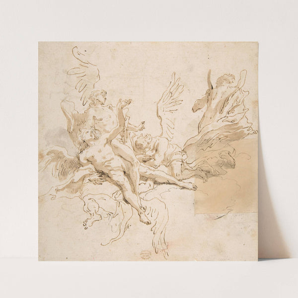 Sheet of Studies; Five Angels by Giovanni Battista Tiepolo