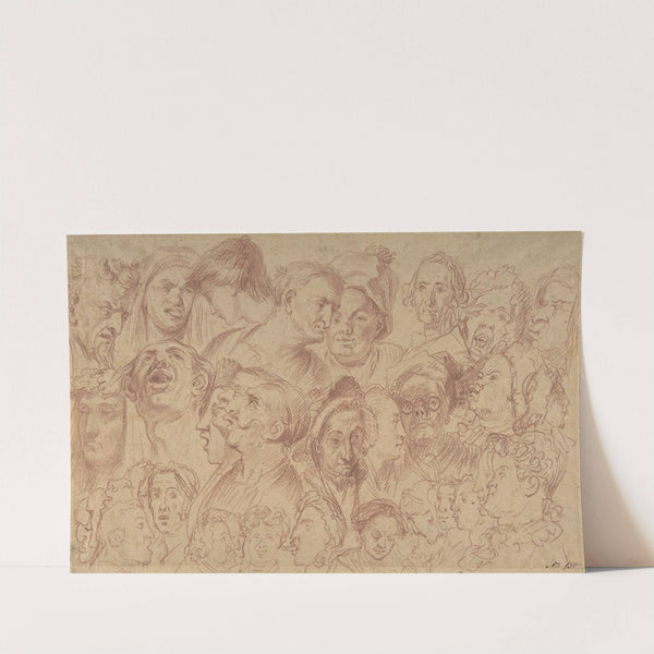 Sheet of Studies of Heads by After William Hogarth