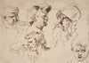 Sheet of Studies of Heads