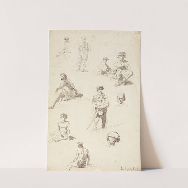 Sheet of Studies of Oriental Figures by William Hodges