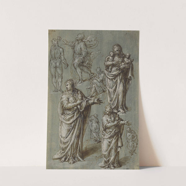 Sheet of Studies of Various Figures (1570s) by Aurelio Luini