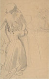 Sheet of Studies with Female Figure Kneeling and Embracing Standing Figure
