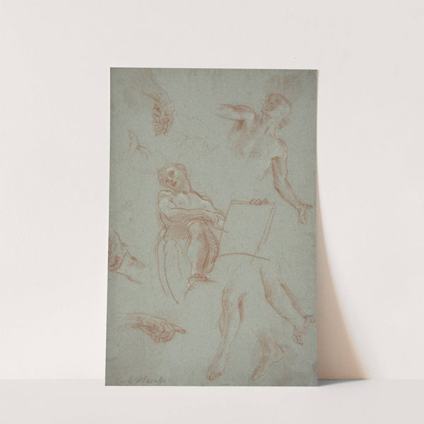 Sheet of Studies with Figures, Hands and Feet by Agostino Masucci