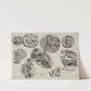 Sheet with Nine Antique Medals (1825) by Eugène Delacroix