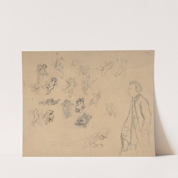 Sheet with putti and several figures by Félicien Rops