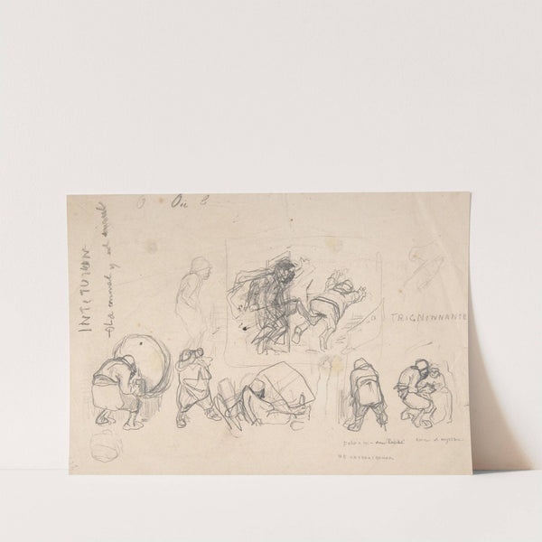 Sheet with various peasants by Félicien Rops