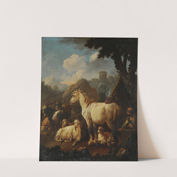 Shepherd and animals in a landscape by Philipp Peter Roos