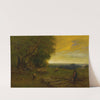 Shepherd And Flock At Sunset (1872) by George Inness
