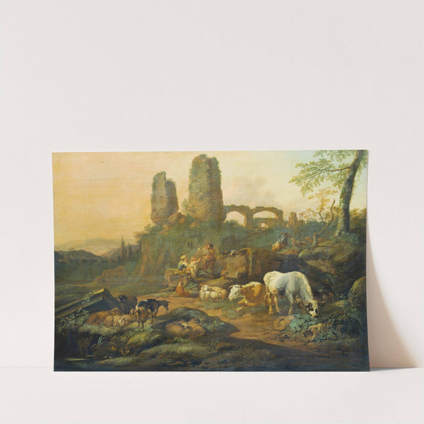 Shepherd Family Resting near an Ancient Ruin (1680) by Johann Heinrich Roos