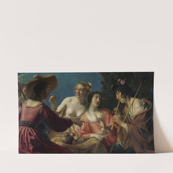 Shepherd Playing the Flute,and four Shepherdesses (1632) by Gerard van Honthorst