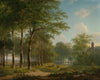 Shepherd resting on a country lane near a castle (circa 1830-35)