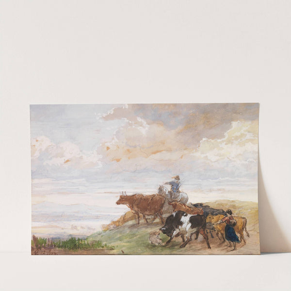 Shepherd scene by Edmond Jean-Baptiste Tschaggeny