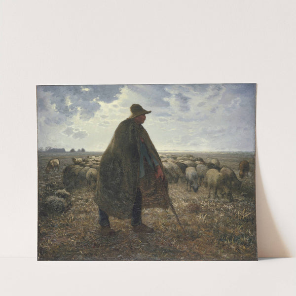 Shepherd Tending His Flock by Jean-François Millet