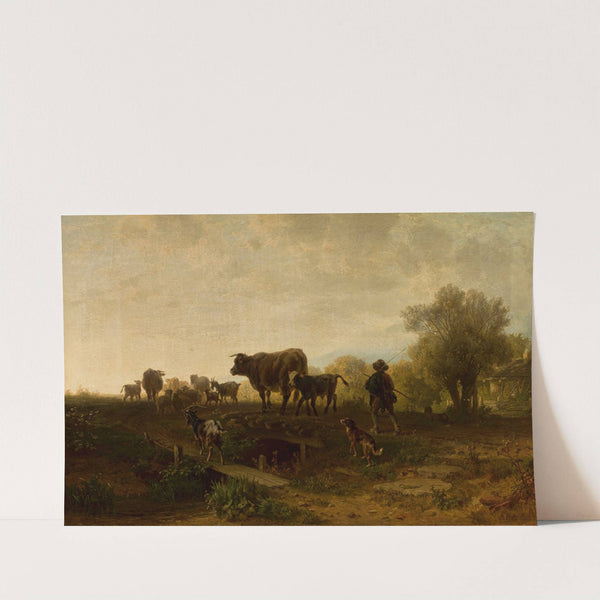 Shepherd with cattle (1867) by Friedrich Voltz