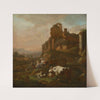 Shepherdess and Flock in front of Antique Ruins (1667) by Johann Heinrich Roos