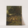 Shepherdess And Her Flock by Charles Emile Jacque