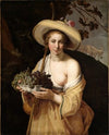 Shepherdess with a bowl of grapes