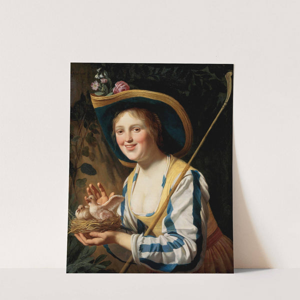 Shepherdess With Pigeons by Gerard van Honthorst