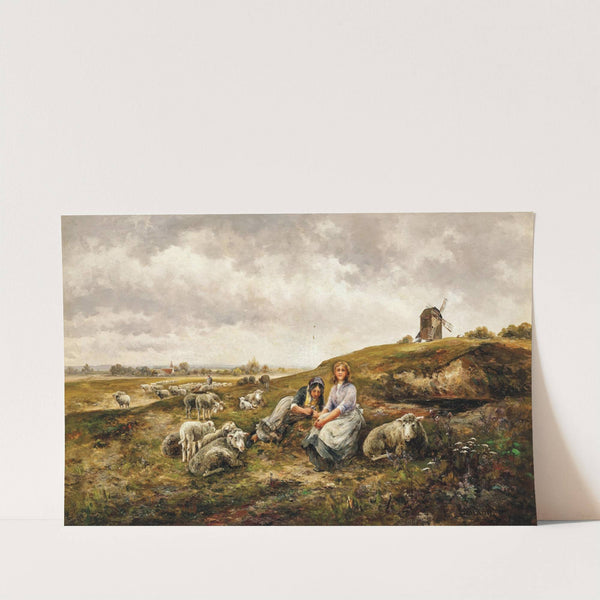 Shepherdesses before the city gates by Emil Barbarini