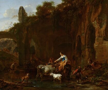 Shepherds beside Roman Ruins