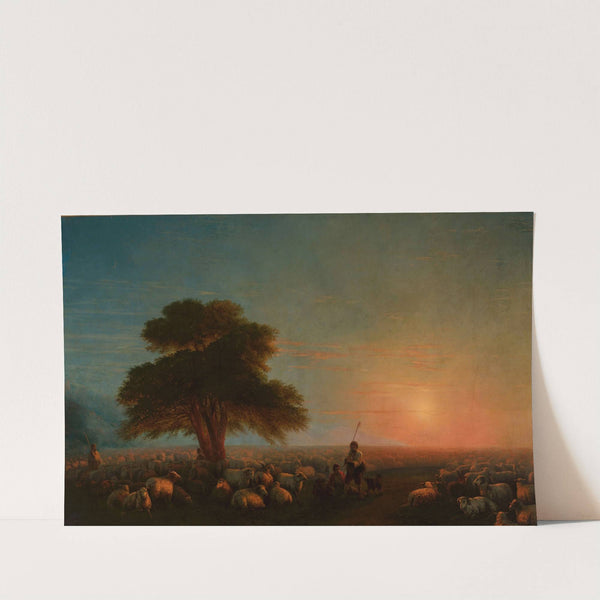 Shepherds with a flock of sheep by Ivan Konstantinovich Aivazovsky