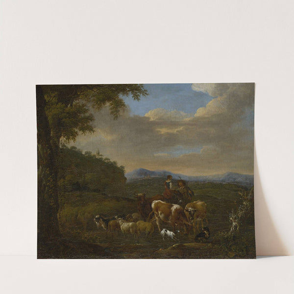 Shepherds with Cows, Sheep and Goats by Johan le Ducq