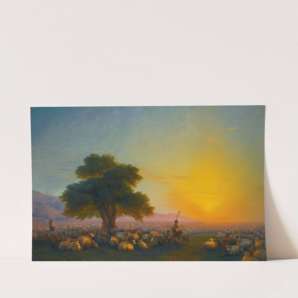 Shepherds With Their Flock At Sunset by Ivan Konstantinovich Aivazovsky
