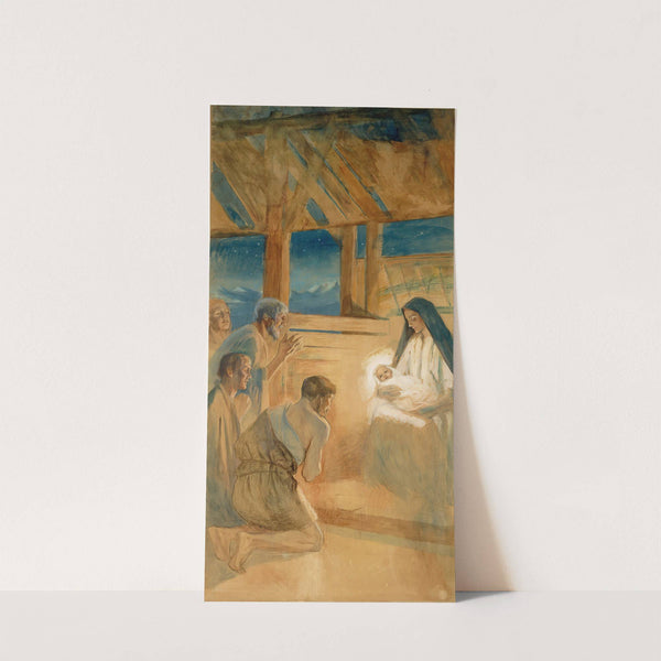 Shepherds Worship The Child Jesus (1891 - 1892) by Albert Edelfelt