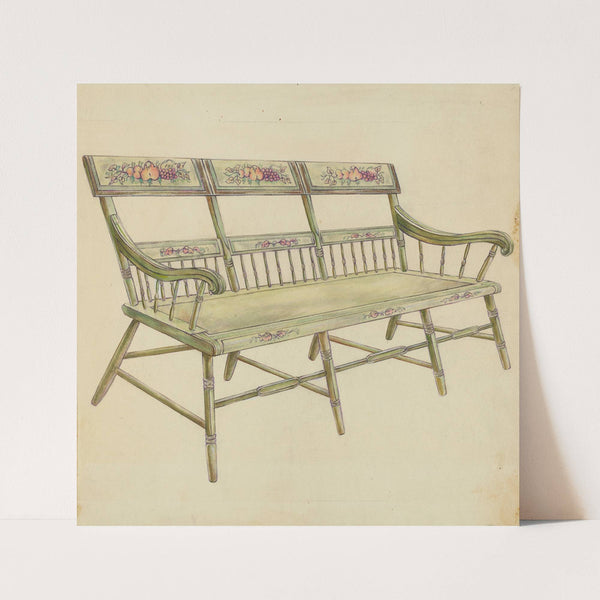 Sheraton Painted Three-Back Settee by American 20th Century