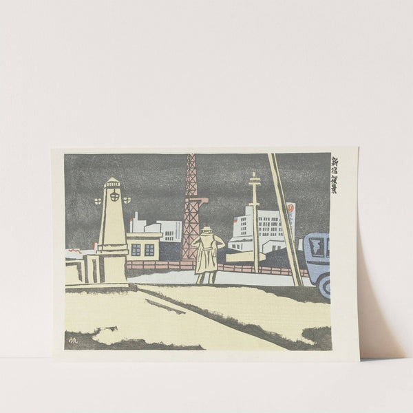 Shinjuku at night (1945) by Maekawa Senpan