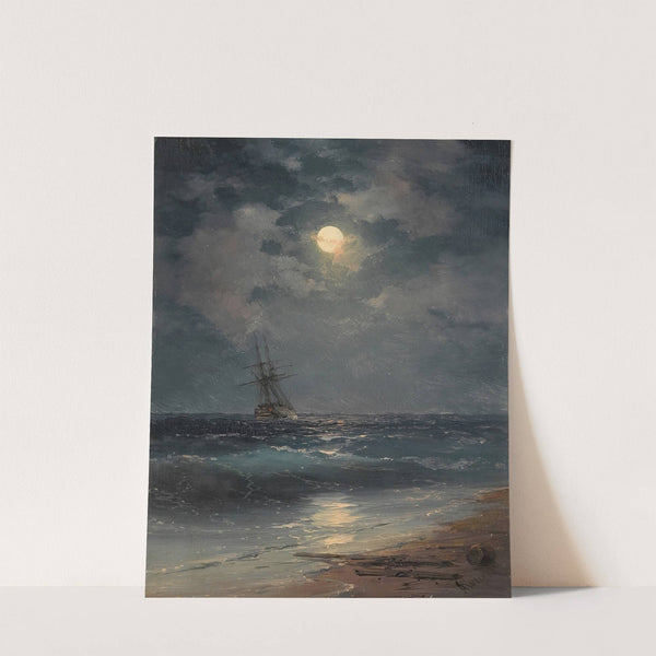 Ship by Moonlight by Ivan Konstantinovich Aivazovsky