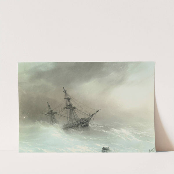 Ship In A Stormy Sea by Ivan Konstantinovich Aivazovsky