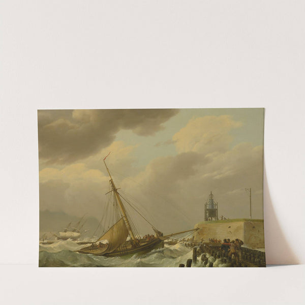 Ship In Stormy Seas by Johannes Hermanus Koekkoek