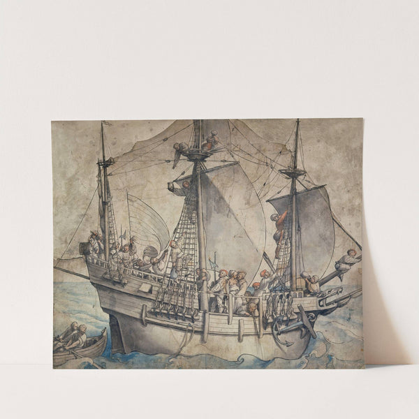 Ship with Revelling Sailors, Lansquenets and a Sutleress by Hans Holbein The Younger