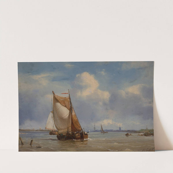 Shipping in a light breeze by Petrus Paulus Schiedges