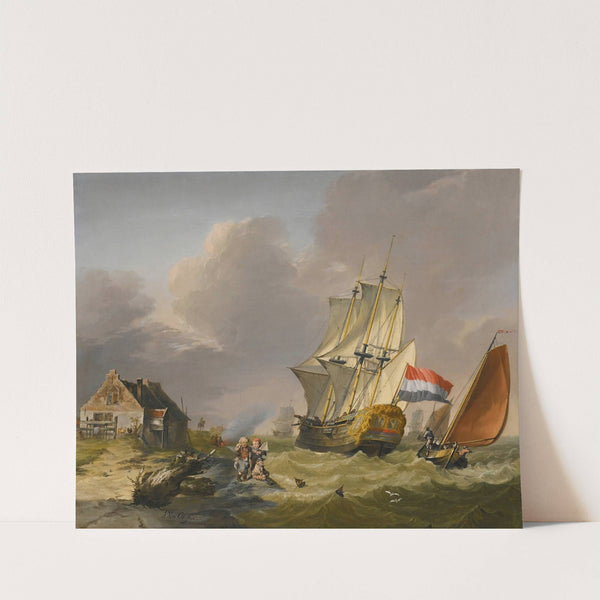Shipping In A Storm Off The Coast by Jan Van Os