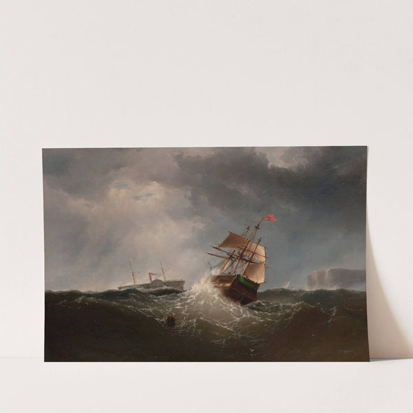 Shipping off the Coast in Stormy Sea, NY by Charles T. Dix