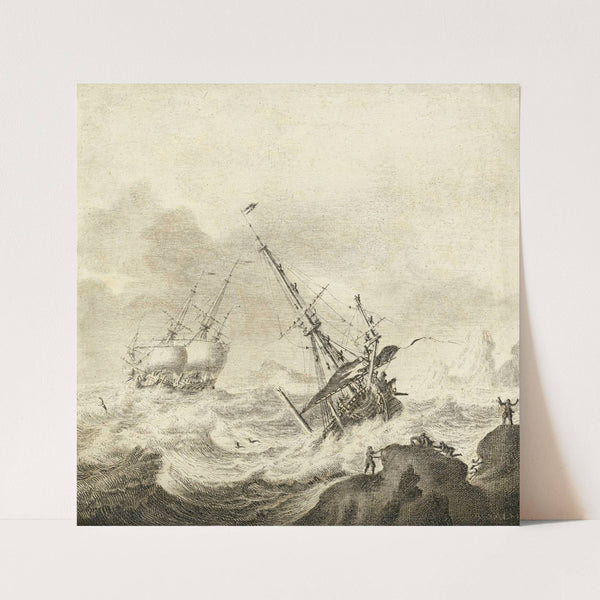 Shipping On A Stormy Sea by Adriaen Cornelisz. van der Salm