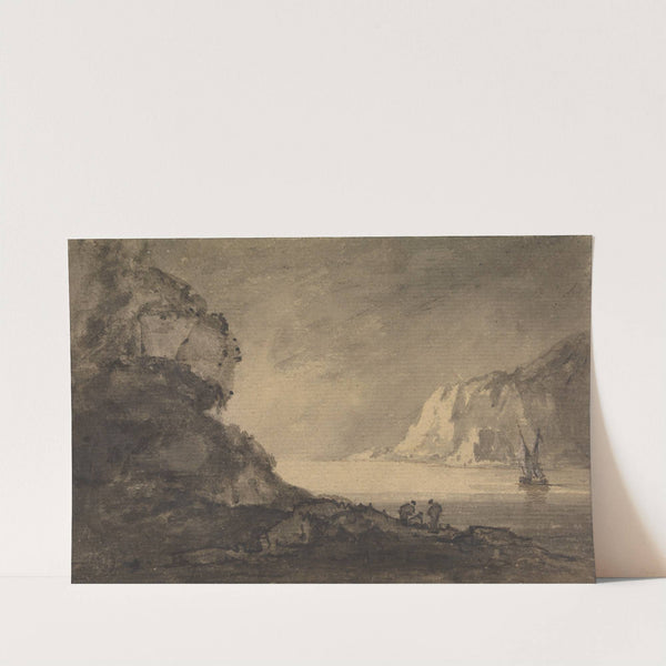 Shipping Scene with Three Figures on shore by William Gilpin