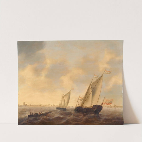 Ships and boats at sea by Jacob Adriaensz. Bellevois