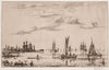 Ships and boats in calm weather by the coast
