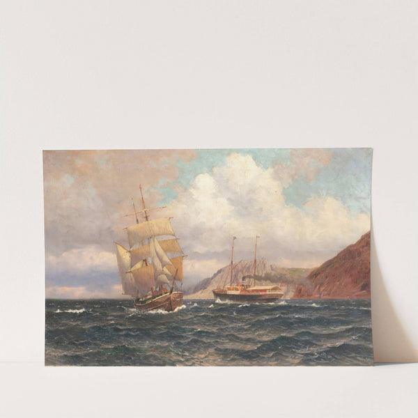 Ships at sea by Nils Severin Lynge Hansteen