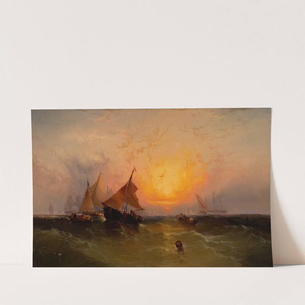 Ships at Sunset (New York Harbor Sunset) by Edward Moran