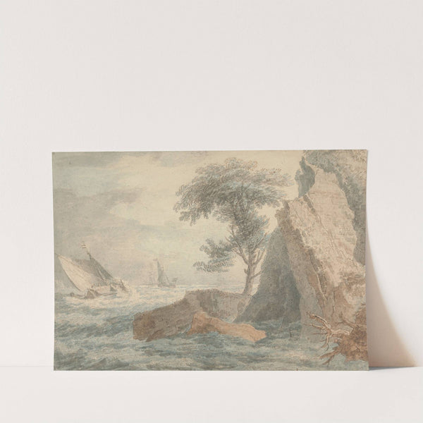 Ships by a Rocky Shore by Francois Vivares