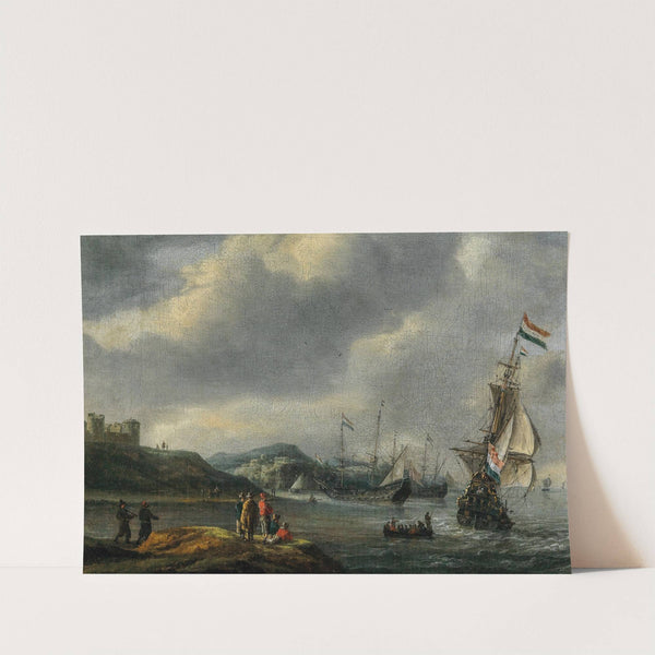 Ships entering a harbour by Reinier Nooms