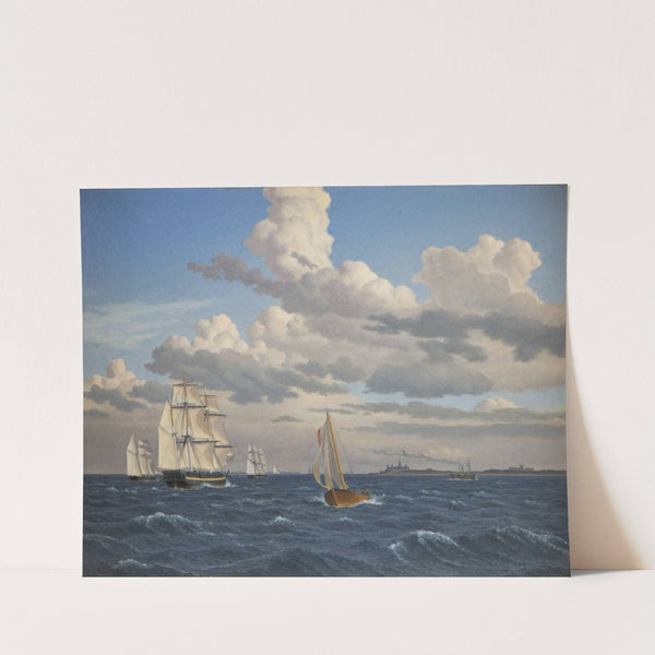 Ships in the Sound North of Kronborg Castle, Elsinore (1847) by Christoffer Wilhelm Eckersberg