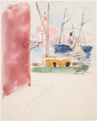 Ships in the South Harbor, sketch